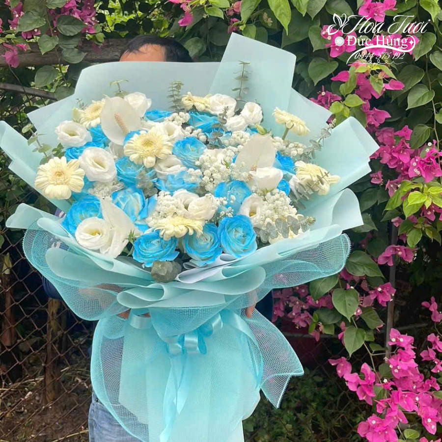 Hoa Bó Màu Xanh Trắng Đẹp